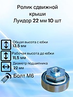 Ролик сдвижной крыши Луидор D 22 мм