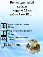 Ролик сдвижной крыши Kogel, Когель D 26 мм